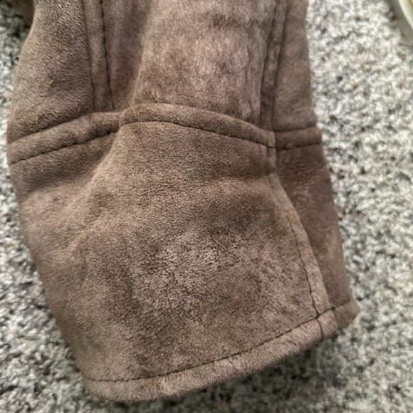 Vintage lamb shearling petroff brown double breasted coat size medium - Picture 12 of 12